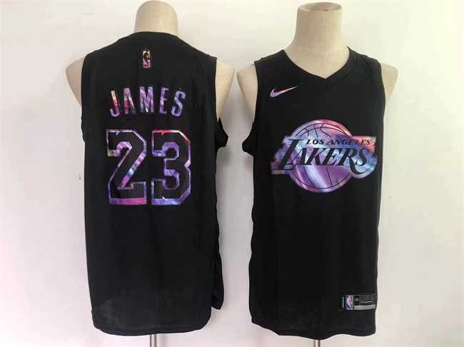 Mens Los Angeles Lakers #23 LeBron James Black Stitched Basketball Jersey->los angeles lakers->NBA Jersey